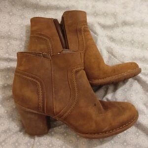 Clarks Tan Leather Heeled Boots